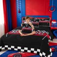 thumbnail image 4 of meiyoeat Race Car Flag 7 Pieces Full Size Bedding Sets,Extreme Speed Games Full Size Bed in a Bag,Black Reversible, 4 of 7
