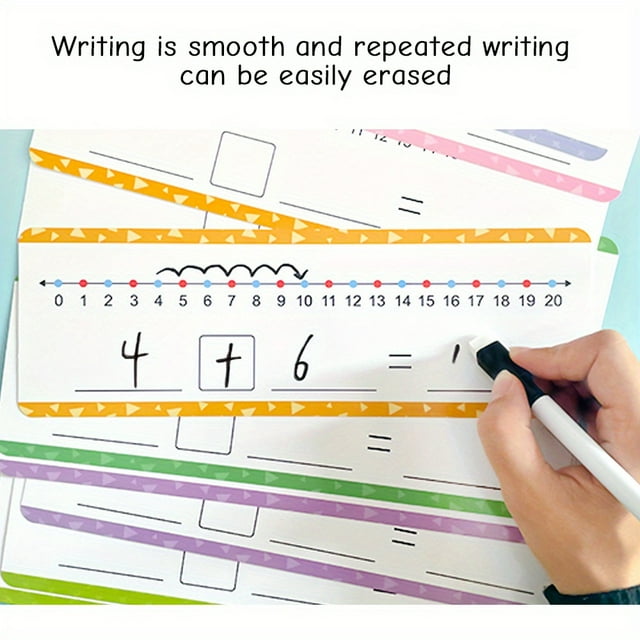 16 Pcs 0-20 Dry Erase Number Line cards, Addition & Subtraction Game, Number Chart Math Manipulative Game for Kid, Educational Learning Game for Kindergarten Home school, As Halloween, Chrismas Gift