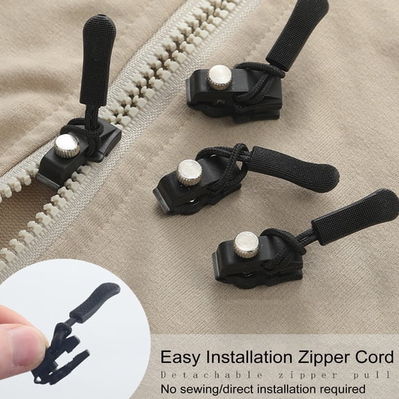 sunsanly 10Pcs Instant Zipper Repair Kit Coats Boots Luggage Bag Universal Zipper Slider Repairer Metal Zipper Pull Head Replacement Accessories
