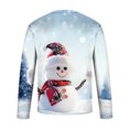 thumbnail image 5 of IROINNID Reduced Christmas Sweater for Men Round Neck Pullover 3D Snow Printed Realistic Print Tops,Light Blue, 5 of 6