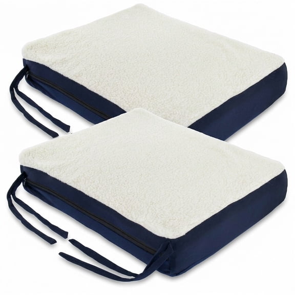 Gel Memory Foam Seat Cushion with Chair Ties - Orthopedic Seat Pad for Office, Car, Truck, and Wheelchair - Cooling Comfort, Portable, Pressure Relief & Superior Support - Washable Cover (2PC)