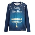 thumbnail image 4 of Wancir Happy Hanukkah Sweatshirt Women Ugly Hanukkah Sweater Funny Chanukah Shirts Casual Long Sleeve Crewneck Pullover Tops, 4 of 4
