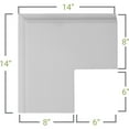 thumbnail image 2 of 14"W x 2"P x 14"L Perimeter Outside Corner for 8" Traditional Coffered Ceiling System, 2 of 7