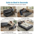 thumbnail image 4 of Mjkone Convertible Sofa Bed Queen Size,Linen Pull Out Sofa Bed with Cushions&Throw Pillows,Revesible Sleeper Couch for Apartment/Small Spaces,Dark Gray, 4 of 9