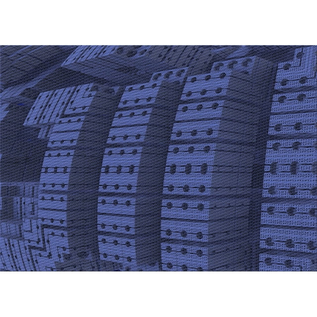 Ahgly Company Tapis Rectangulaire d'Intérieur Lavable en Machine Bleu Royal Transitionnel, 5 Pieds x 7 Pieds