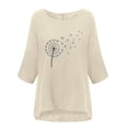 thumbnail image 4 of Camiseta holgada de manga 3/4 con cuello redondo y estampado a la moda para mujer Fridja  fjkfkj3401, 4 of 5