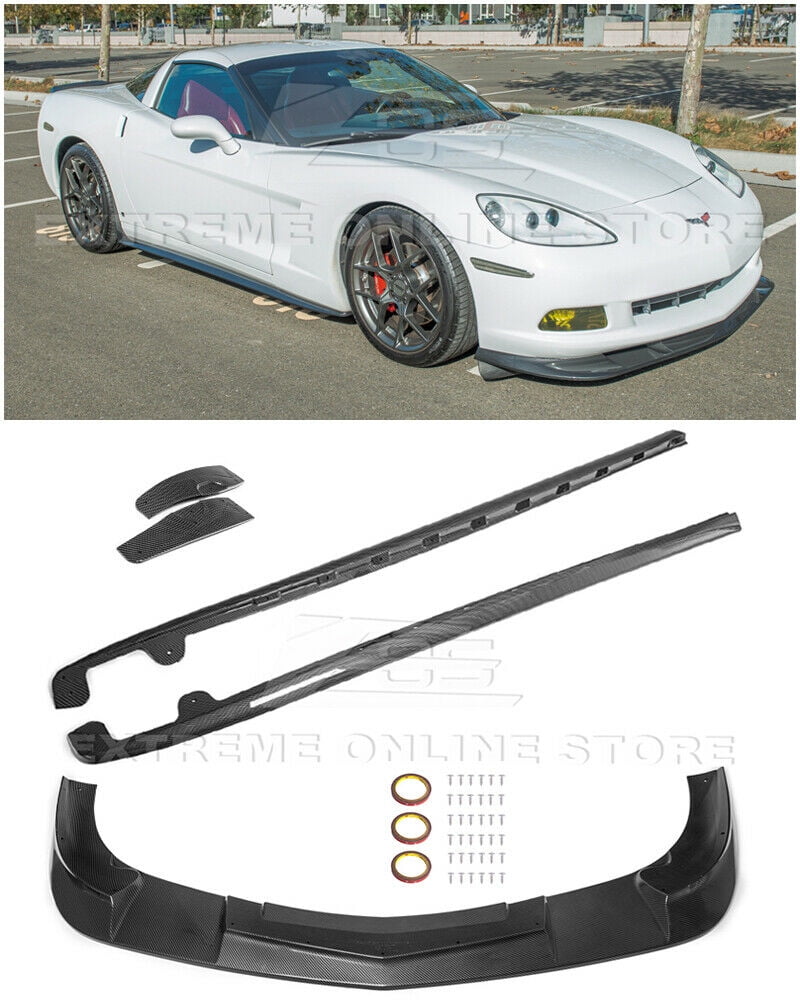 シャイニングゴールデン for 2005-2013 Chevrolet コルベット C6 All Models ZR1 Style リア  Trunk Lid Wing スポイラー with Hardware Included (ABS Plastic Matte Blac 