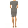 thumbnail image 3 of Moa Collection Women's Floral Sheath Dress with Deep V-Neckline and Puff Sleeves, 3 of 6