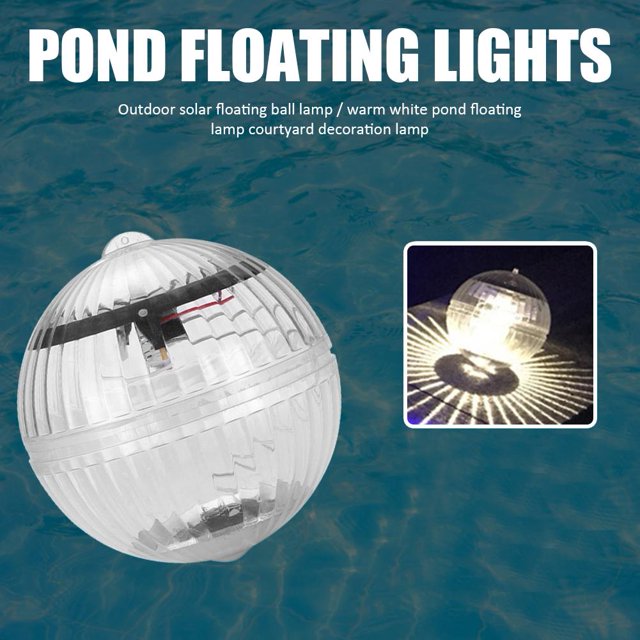 Lámpara de bola flotante para exteriores, luces solares para decoración de fiestas en la piscina (blanco cálido)