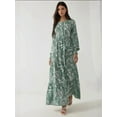 thumbnail image 2 of Printed Long Sleeve Viscose Maxi Dress, 2 of 6