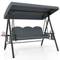 thumbnail image 1 of Costway 3-Seat Patio Swing Chair with Adjustable Canopy Thickened Cushions Pillow Gray, 1 of 10