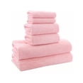 thumbnail image 1 of Juego De Toallas De Baño Absorbente Fácil Secado 6pzs Rosado, 1 of 5