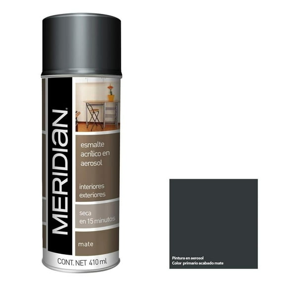 Esmalte Acrílico Meridian en Aerosol Gris Mate 410 ml