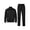 Black, variant on Men's 2Pc Full Zip Tracksuit, 4 Way Stretch with Reflective Stripes & Zipper Pockets, Straight Leg for Golf Running Gym Black S