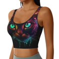 thumbnail image 2 of Pofeuu Futuristic Cat Warrior Print Sports Bra for Women Sexy Vest Yoga Running Gym Fitness Crop Bras Tops-Large, 2 of 8