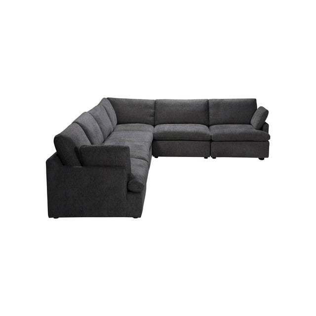 Urban Cali Grand Canapé Sectionnel Modulaire en L Long Beach (Gris Bleu)