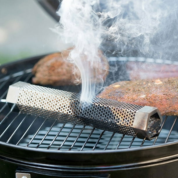 Ahumador para barbacoa NikouMX tubo Ahumador de pellets generador de humo hexagonal