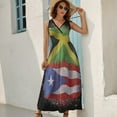 thumbnail image 5 of Puerto Rican Jamaican Love Jamarican Womens Night Club Maxi Dress V Neck Sleeveless Bohemia Long Dresses, 5 of 9