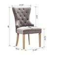 thumbnail image 6 of Vanity Art Button Tufted Velvet Upholstered Dining Chair with Wooden Legs | Contemporary Accent Chairs for Dining Room Living Room Comfortable Armless Leisure Padded Chairs, Set of 2, UC-10LG, 6 of 11