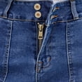 thumbnail image 5 of Miluxas Womens Bermuda Jean Shorts High Waisted Tummy Control Stretchy Denim Shorts with Pockets Dark Blue XL(XL), 5 of 9