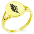 thumbnail image 1 of Stainless Steel Elemental Fire Nation Minimalist Oval Top Polished Statement Signet Ring, 1 of 1