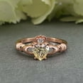 thumbnail image 3 of HeartsAndYou 1ct Natural Yellow Sapphire Claddagh Design Engagement Ring 14k SOLID Rose Gold, 3 of 9