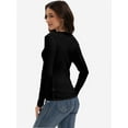 thumbnail image 6 of Womens Long Sleeve Stretch Crew neck T-Shirt Fitted Casual Basic Tops, 6 of 6