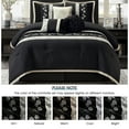 thumbnail image 3 of Lanco Silhouette Rose Floral Black 7-Piece Comforter Set, King, Embroidered, 3 of 7