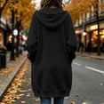 thumbnail image 5 of Fewfanhot Womens Fall Tops Zip Up Oversized Fleece Long Tunic Casual Long Sleeve Jacket, 5 of 7
