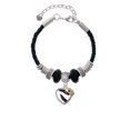 thumbnail image 2 of Delight Jewelry Zebra Print Heart with Nurse Hat Mom Celtic Knot Leather Bead Bracelet, 7"+2" Extender, 2 of 4