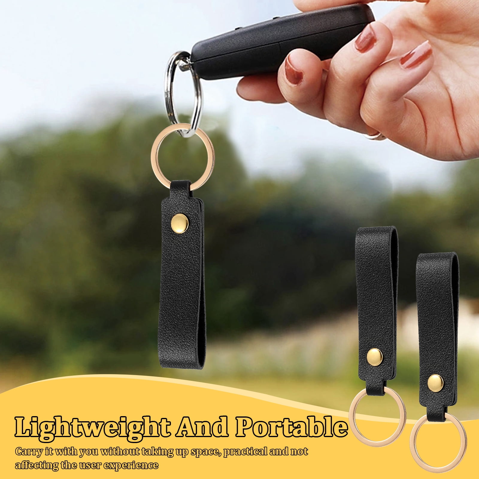 Austok 100Pcs PU Leather Keychain Blanks Bulk Blanks Keychain Kit with Key Rings DIY Multipurpose Keyring Set for DIY Key Chains Craft