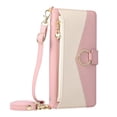 thumbnail image 2 of For Samsung Galaxy A37 5G 6.7" Wallet Phone Case, Crossbody Leather Flip Cover with Card Slots Zipper Pocket, Circular Buckle, Detachable Wrist & Shoulder Strap hockproof Full Body Protective Cover, 2 of 12