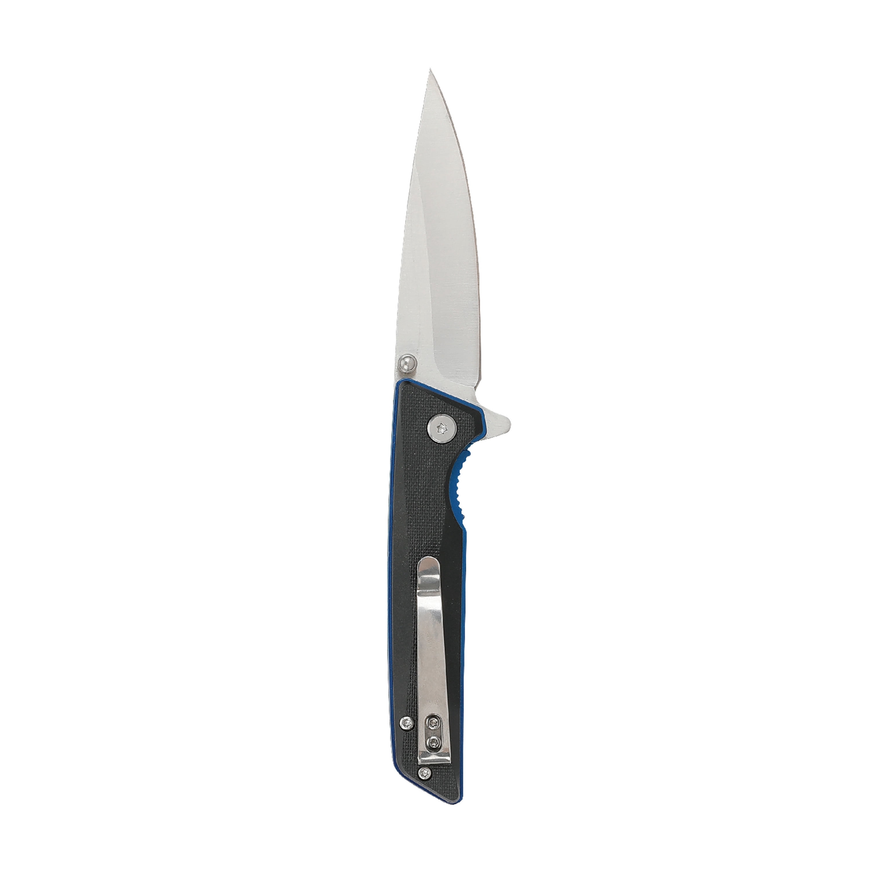 Ozark Trail Thunderhead Folding Knife, Black Handle with Blue Liners, 7.5 in