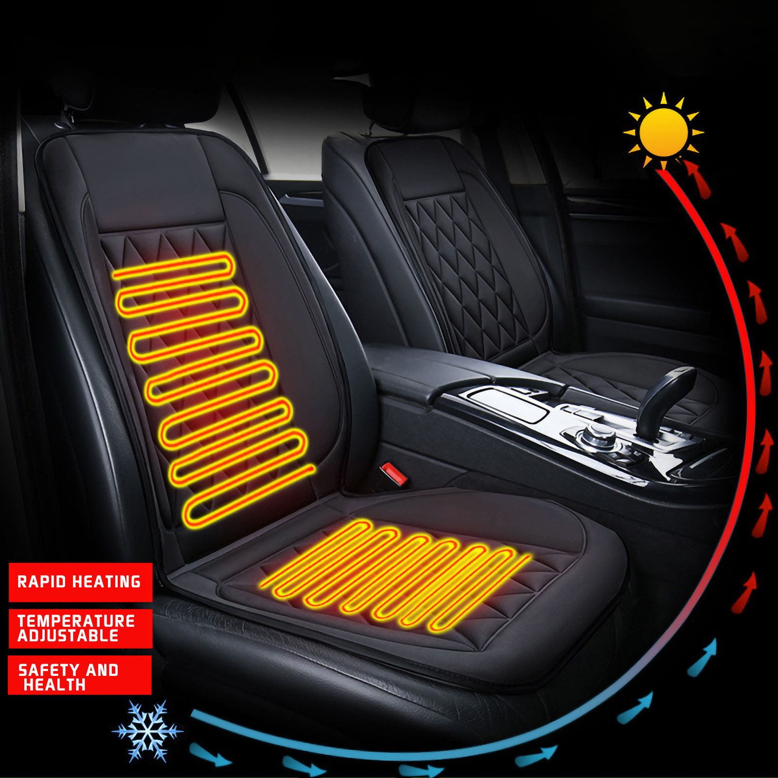 Moocorvic Car Heating Pad Winter Electric Heating Pad Car 12v Car Pad Office Universal Heating Pad Walmart