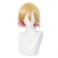 thumbnail image 1 of Unique Bargains Pelucas de cabello humano para mujer Pelucas en tono dorado rosa de 12 con gorro para peluca, 1 of 8