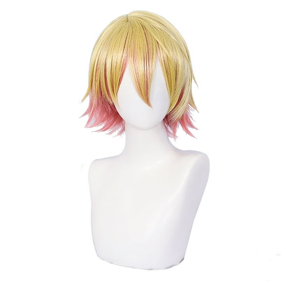 Unique Bargains Wigs for Women 12" Rose Gold Tone Wigs with Wig Cap