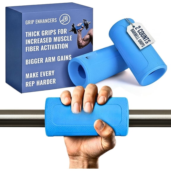 Grips for Dumbbells & Barbells Thick Grips for Weight Lifting, Barbell Grips for Hands  Gripz Gym for Strength  Pull Up Bar Grips 2 Count