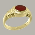 thumbnail image 2 of LBG British Made 14k Yellow Gold Carnelian ring Unisex Engagement Ring - 33 size options - Size 11.75, 2 of 6
