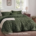 thumbnail image 4 of U by Bedsure Tufted Boho Full Comforter Set, 3 Pieces Farmhouse Shabby Chic Embroidery Bedding Set, Soft Jacquard Bronze Green Comforter for All Seasons, 4 of 10