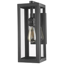 Vivio Lighting Jannu Matte Black Outdoor Wall Sconce, Clear Glass