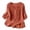 Orange, variant on Embroidered Tops for Women Plus Size V Neck Elbow Sleeve Shirts Trendy Solid Blouse Loose Breathable Outfit
