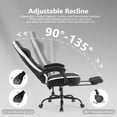 thumbnail image 3 of KPUY Computer Gaming Chair - Height Adjustable High Back Ergonomic Desk Seat with Footrest、Headrest and Lumbar Support, Black, 3 of 8