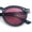 Slate - Red, variant on Hipster Keyhole Bridge Round Horn Rim Plastic Gentlemanly Sunglasses [All Black]