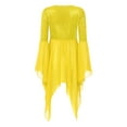thumbnail image 2 of YiZYiF Womens Sequins Chiffon Praise Dance Tunic Overlays Tops Flare Sleeve Worship Dancewear Yellow XL, 2 of 7