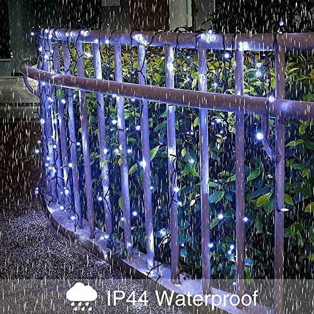 2Pack Solar String Lights 50 LED 23ft 8 Modes Outdoor Lighting Waterproof Christmas Fairy Lights for Xmas Tree Garden Homes Ambiance Wedding Lawn Party Decor, White