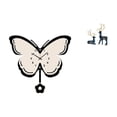 thumbnail image 1 of Reloj de pared de mariposa acrílica y estatua de reno para oficina, comedor, habitación infantil, decoración del hogar, adornos., 1 of 8