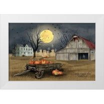Jacobs, Billy 32x23 White Modern Wood Framed Museum Art Print Titled - Spooky Harvest Moon