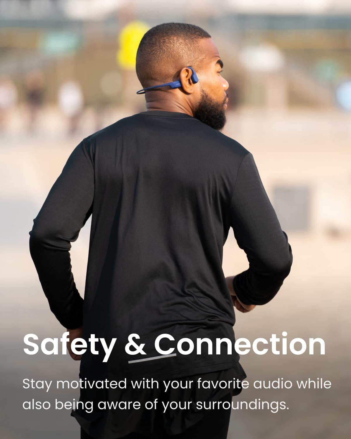 Restored Shokz OpenRun Bone Conduction Waterproof Bluetooth Headphones for Sports(Formerly Aeropex), Blue(Refurbished)