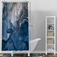 thumbnail image 3 of Navy Blue Marble Shower Curtain Gold Line Cracks Drape Modern Abstract Luxury Texture Shower Curtains Decorative for Bathroom Waterproof Fabric Shower Curtain with Hooks 36x72 Inches, 3 of 6