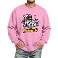 thumbnail image 4 of Men's Halloween Sweatshirt Pumpkin Ghost Printed Casual Long Sleeve Spooky Pullover Sweatshirts New Trendy Comfort Tee Shirts Pink M, 4 of 5